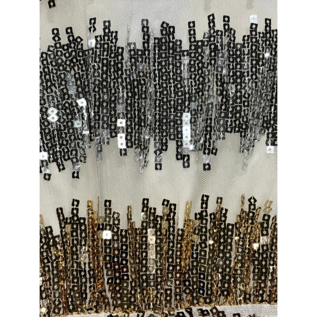 Rue21 S Gold Silver Sequin Fit & Flare Womens Dress Festival