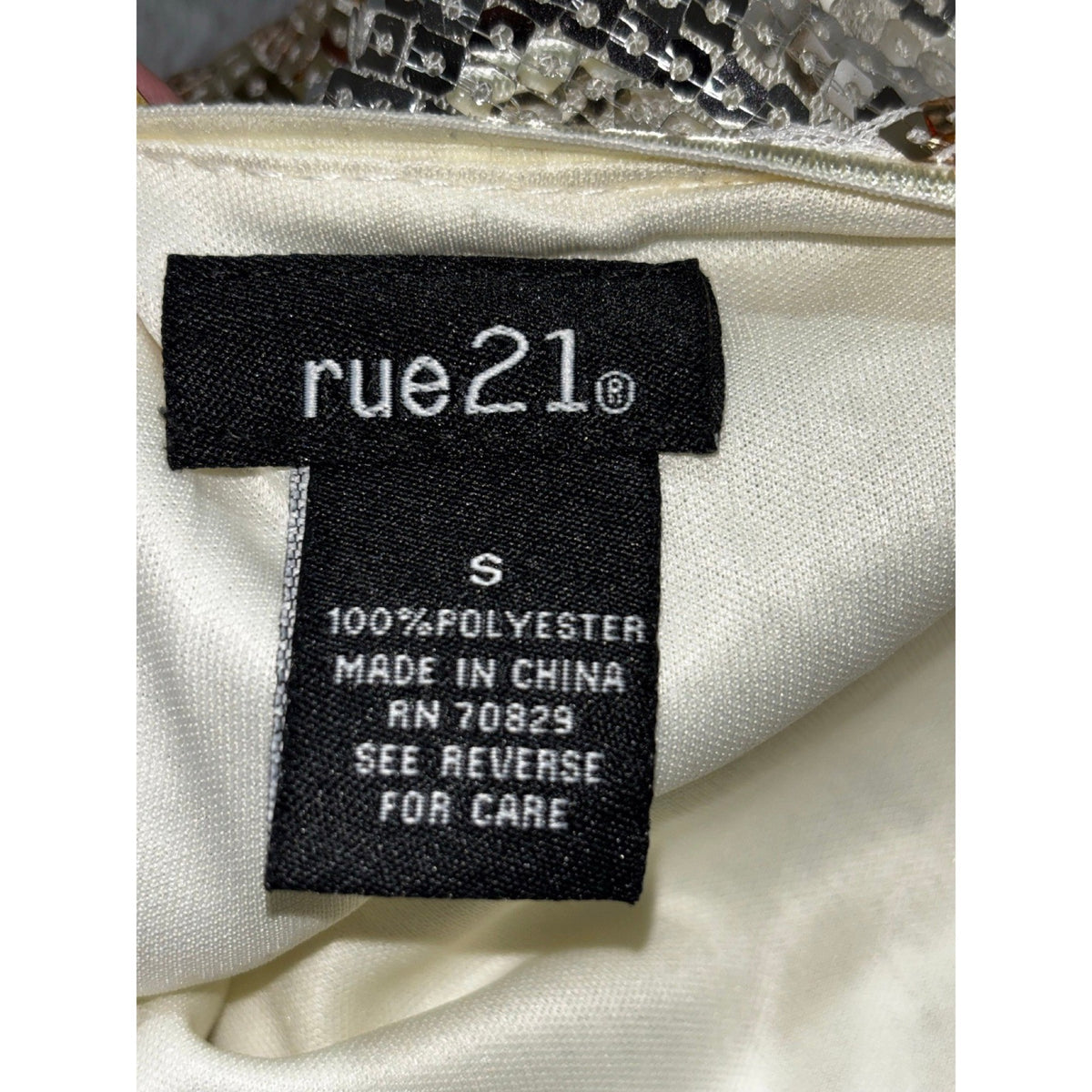 Rue21 S Gold Silver Sequin Fit & Flare Womens Dress Festival