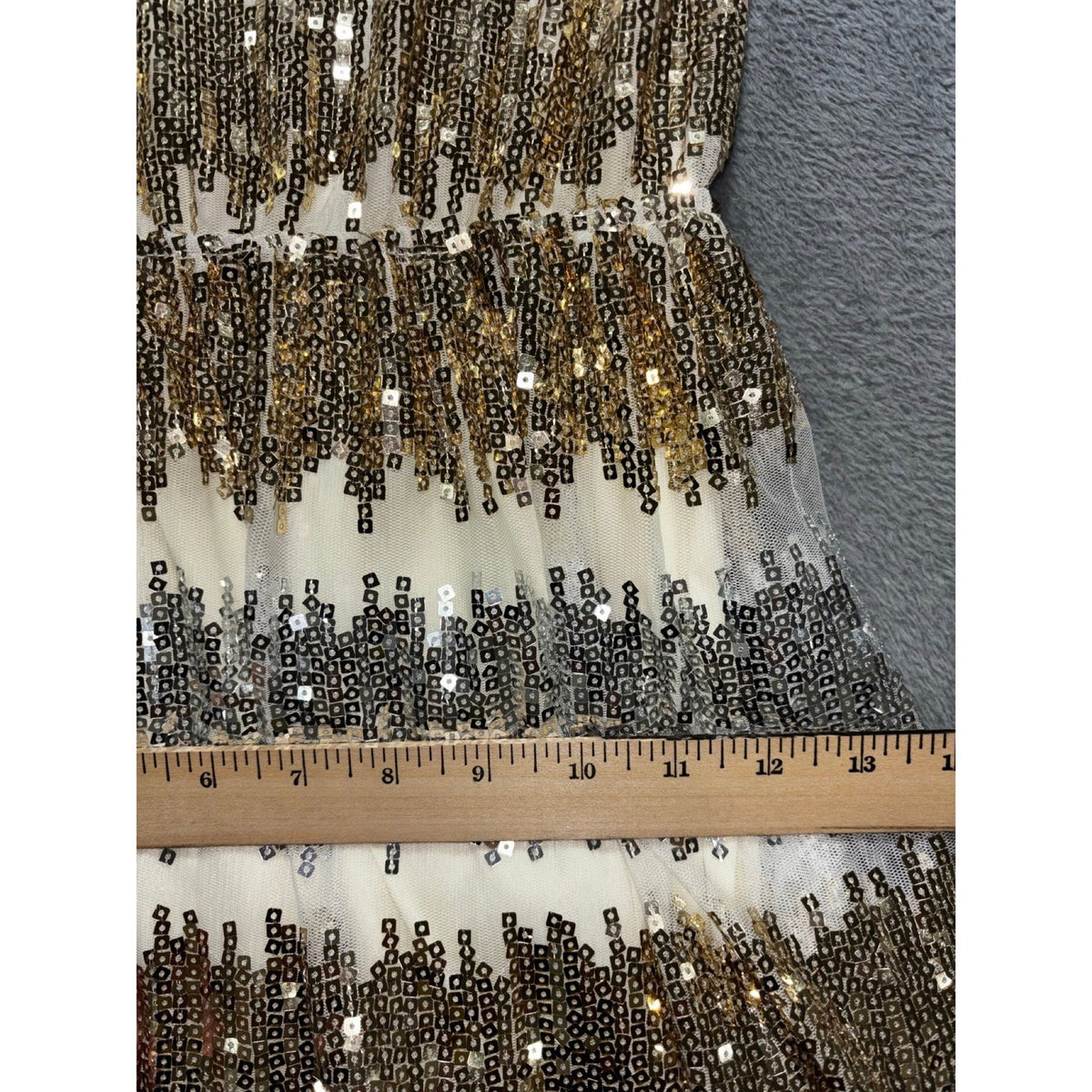 Rue21 S Gold Silver Sequin Fit & Flare Womens Dress Festival