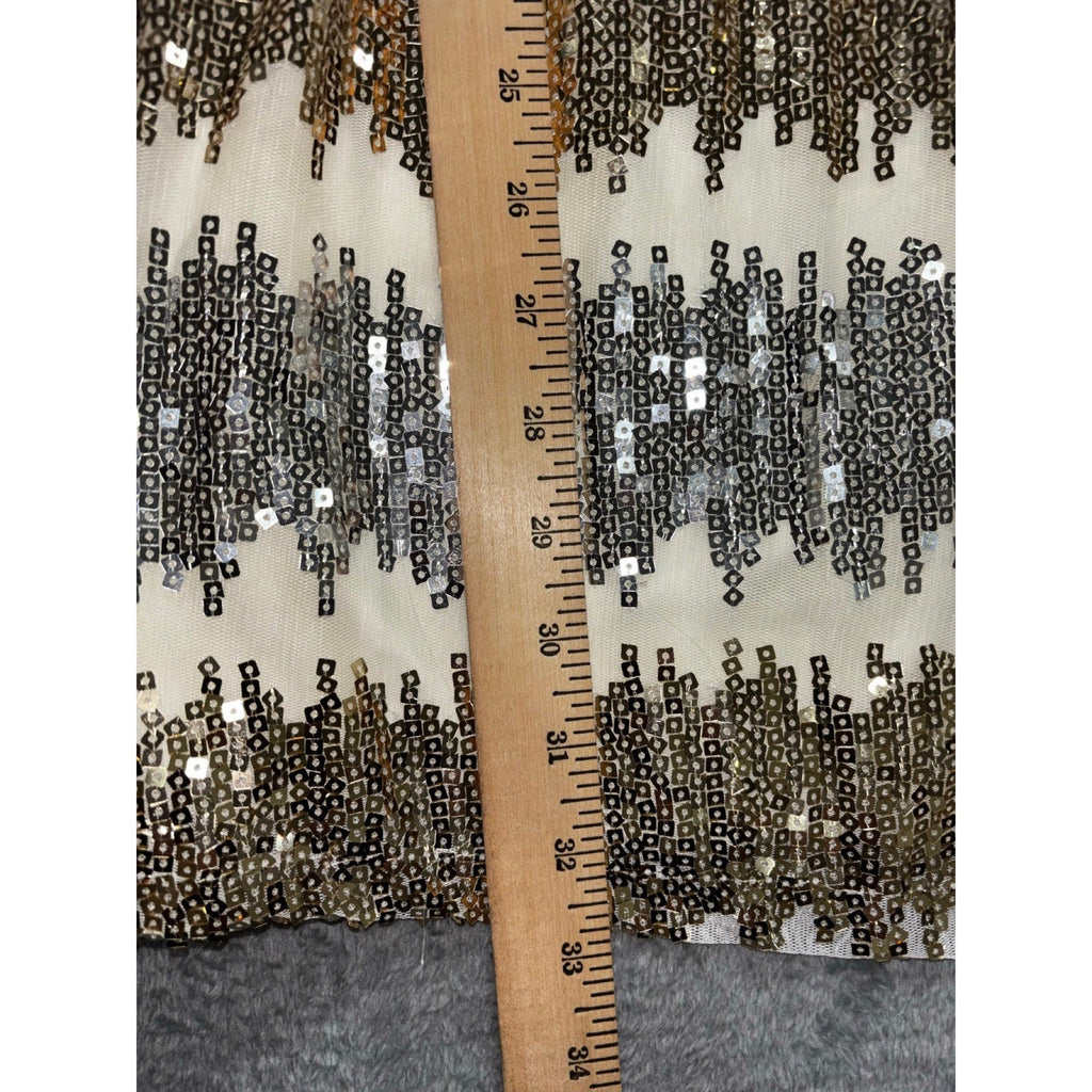 Rue21 S Gold Silver Sequin Fit & Flare Womens Dress Festival