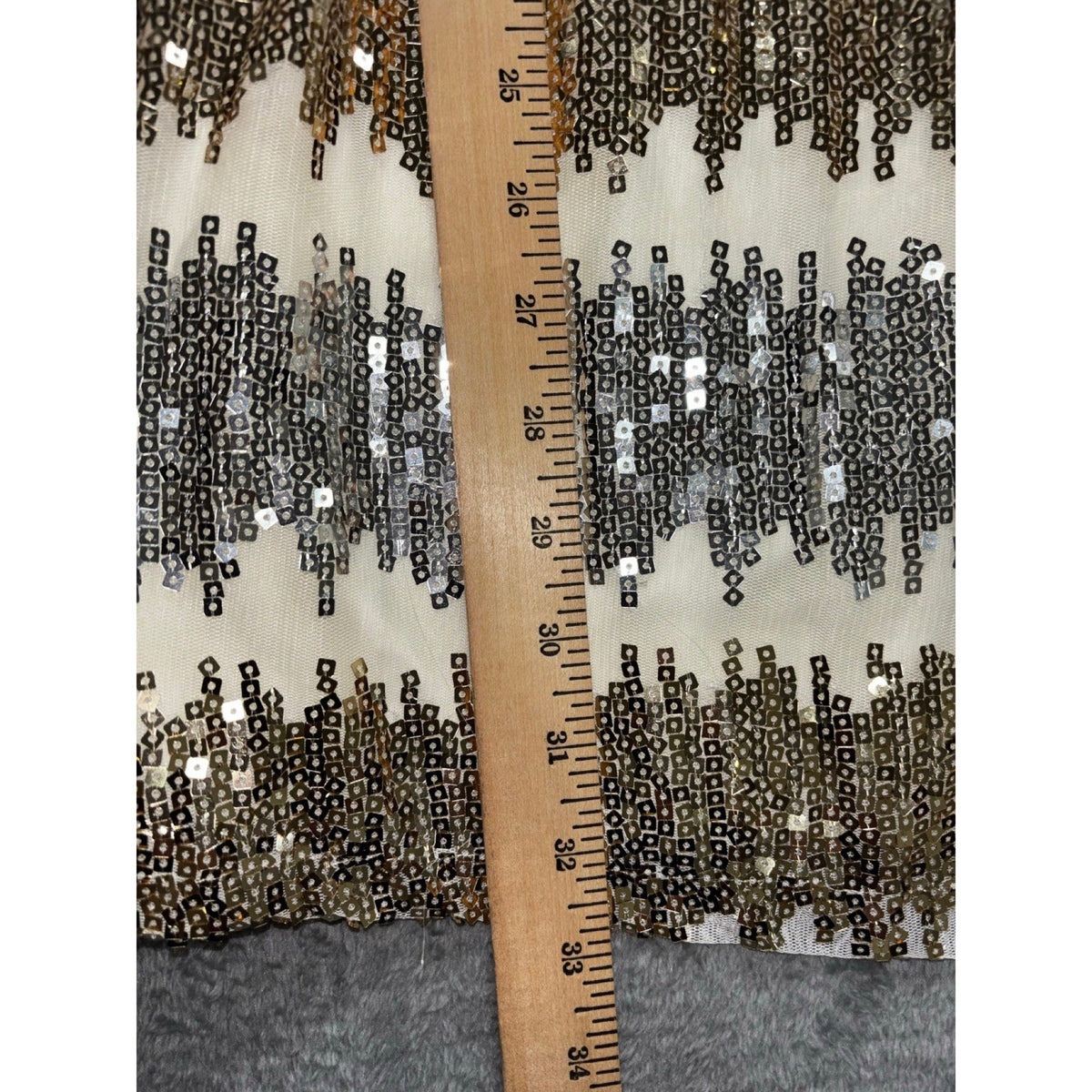 Rue21 S Gold Silver Sequin Fit & Flare Womens Dress Festival