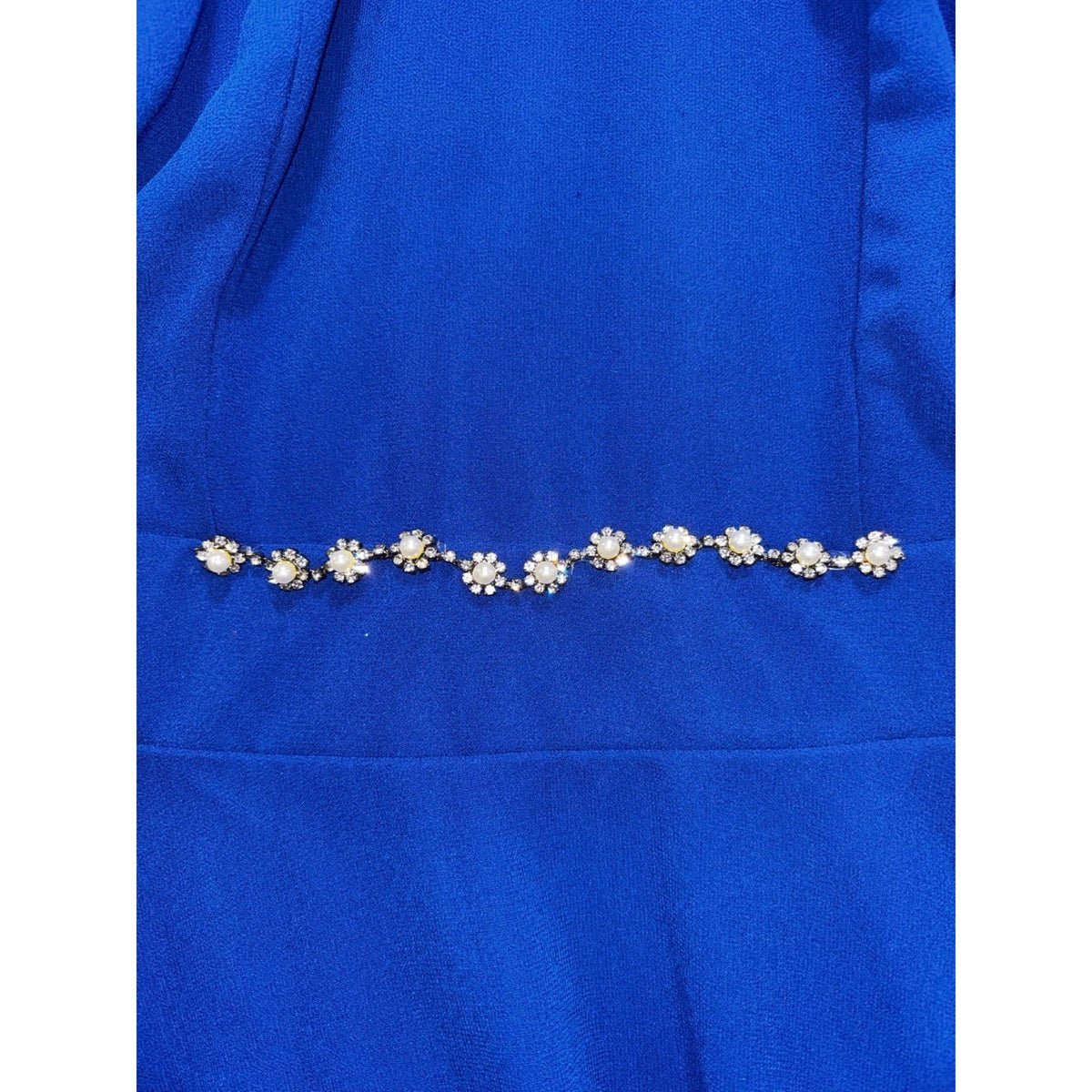 Charlotte Russe Womens XS Royal Blue Halter Neck Fit & Flare Dress Party