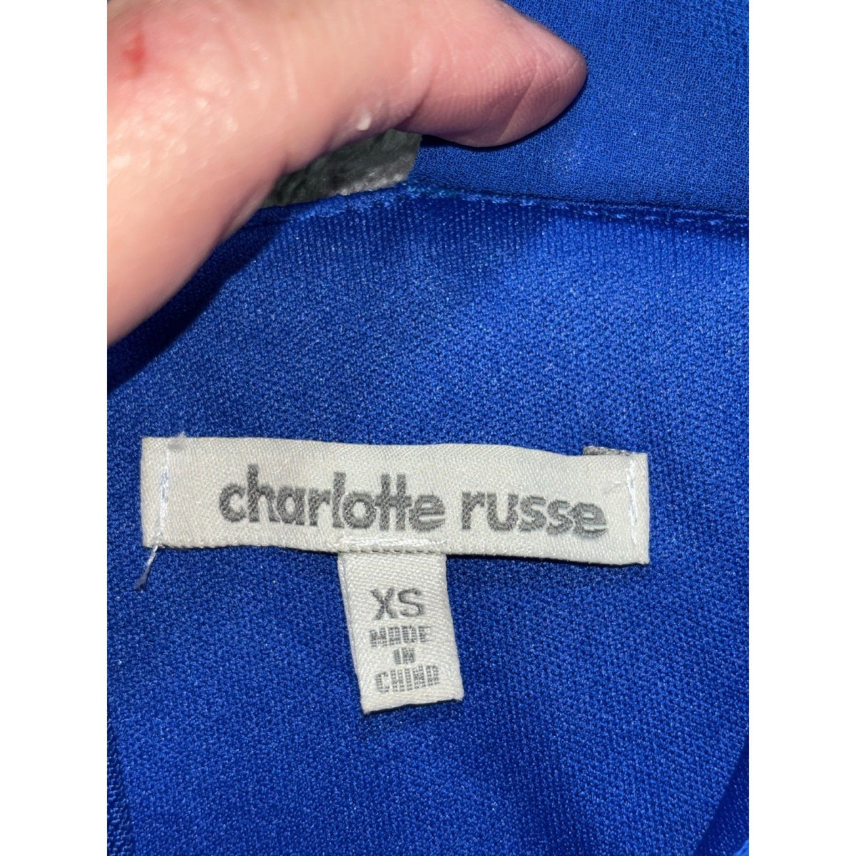 Charlotte Russe Womens XS Royal Blue Halter Neck Fit & Flare Dress Party