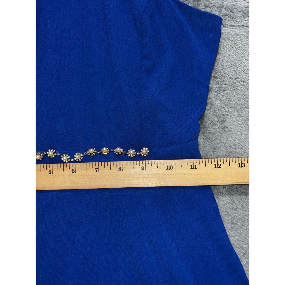 Charlotte Russe Womens XS Royal Blue Halter Neck Fit & Flare Dress Party
