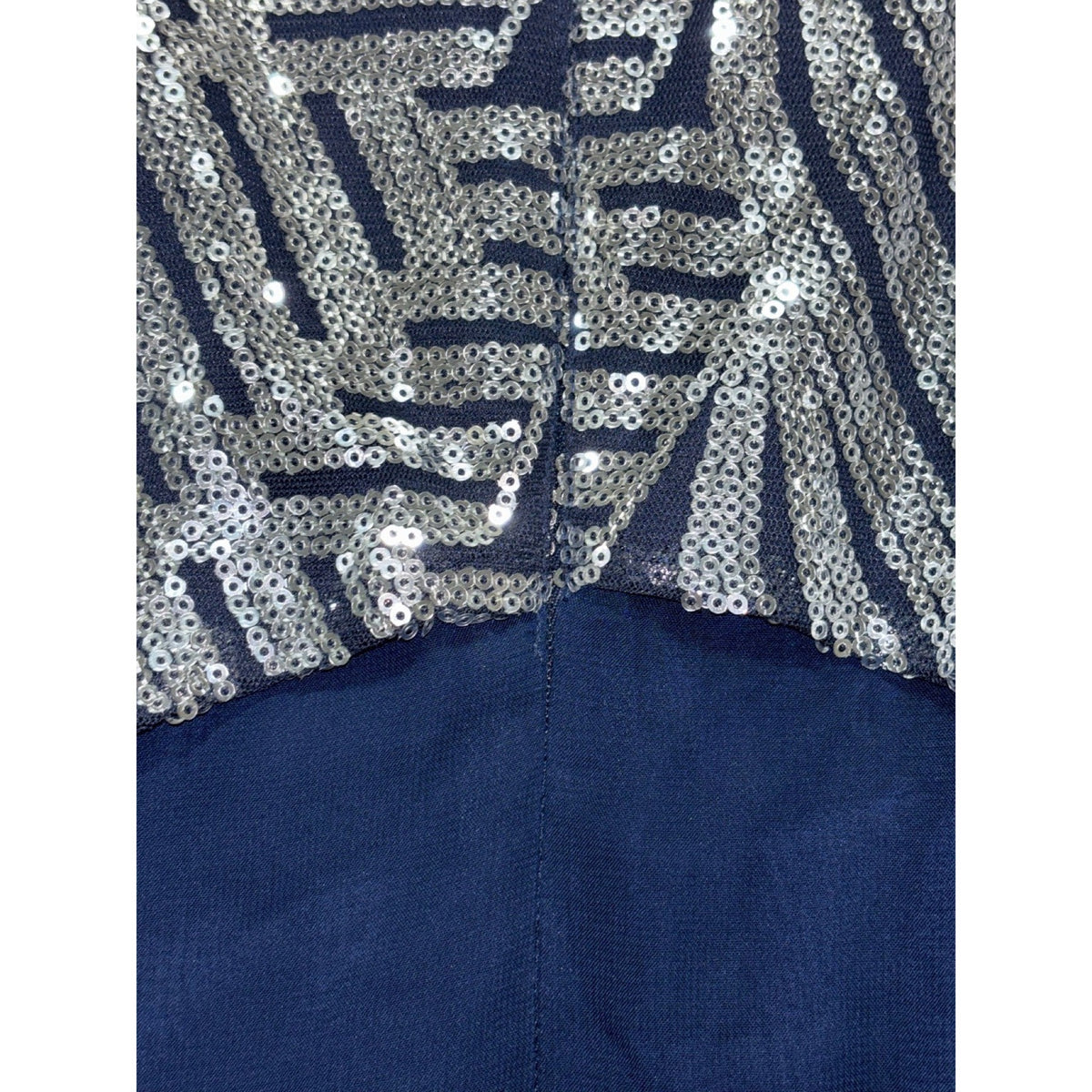 Speechless Womens 3 Navy Blue Silver Sequin Halter Fit & Flare Dress