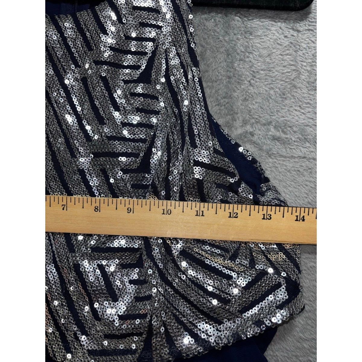 Speechless Womens 3 Navy Blue Silver Sequin Halter Fit & Flare Dress