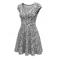 Wet Seal XS White Gray Leopard Skater Dress Womens Casual
