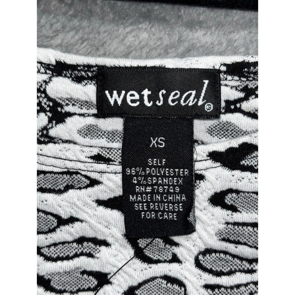 Wet Seal XS White Gray Leopard Skater Dress Womens Casual