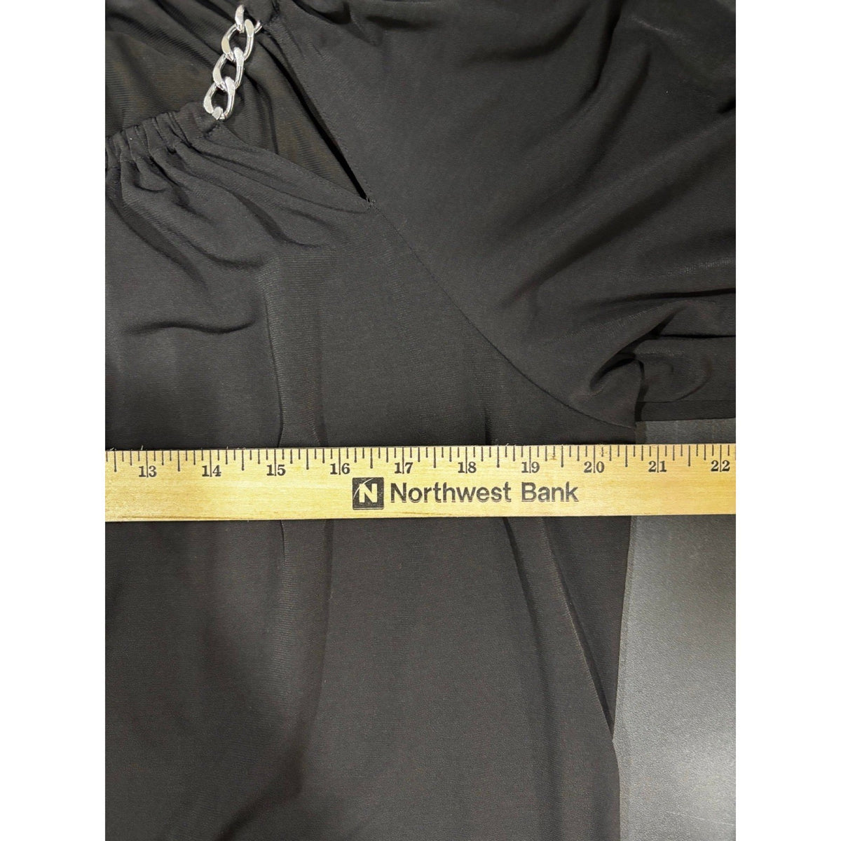 Michael Michael Kors XL Black Womens Long Sleeve Chain Neck Top Casual