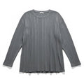 XIEERDUO Womens XL Gray Ribbed Long Sleeve Sweater Top Casual Minimalist