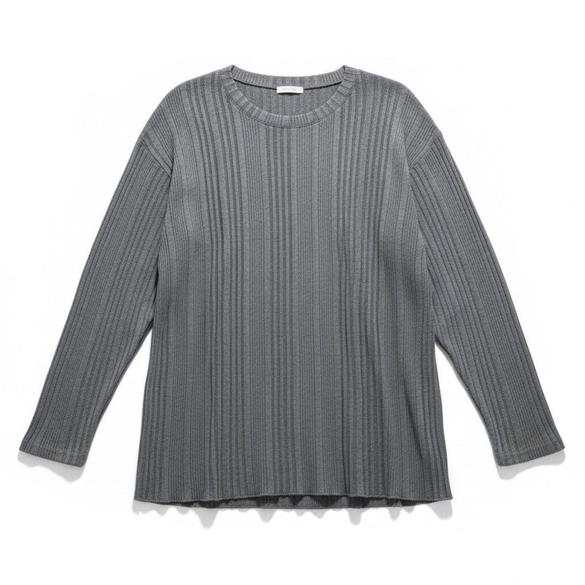 XIEERDUO Womens XL Gray Ribbed Long Sleeve Sweater Top Casual Minimalist