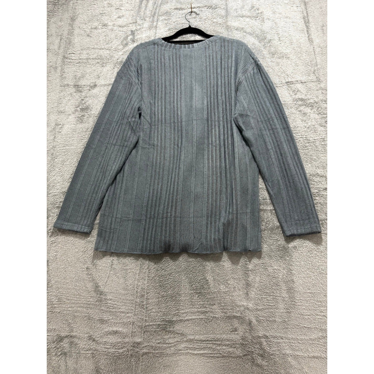 XIEERDUO Womens XL Gray Ribbed Long Sleeve Sweater Top Casual Minimalist