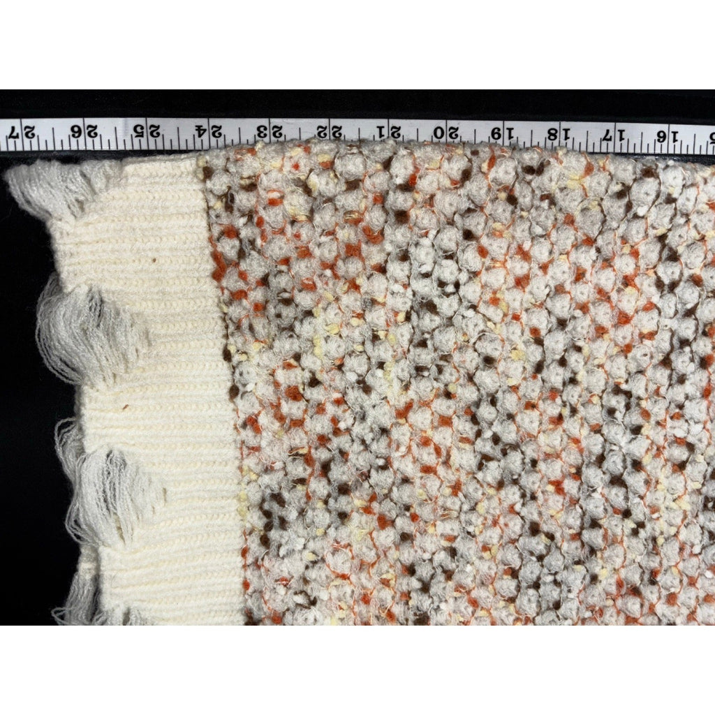 PROMESA L Cream Multi Distressed Knit Sweater Womens Boho Casual