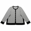 Croft & Barrow XL Black White Striped Cardigan Sweater Womens Casual Preppy Boho