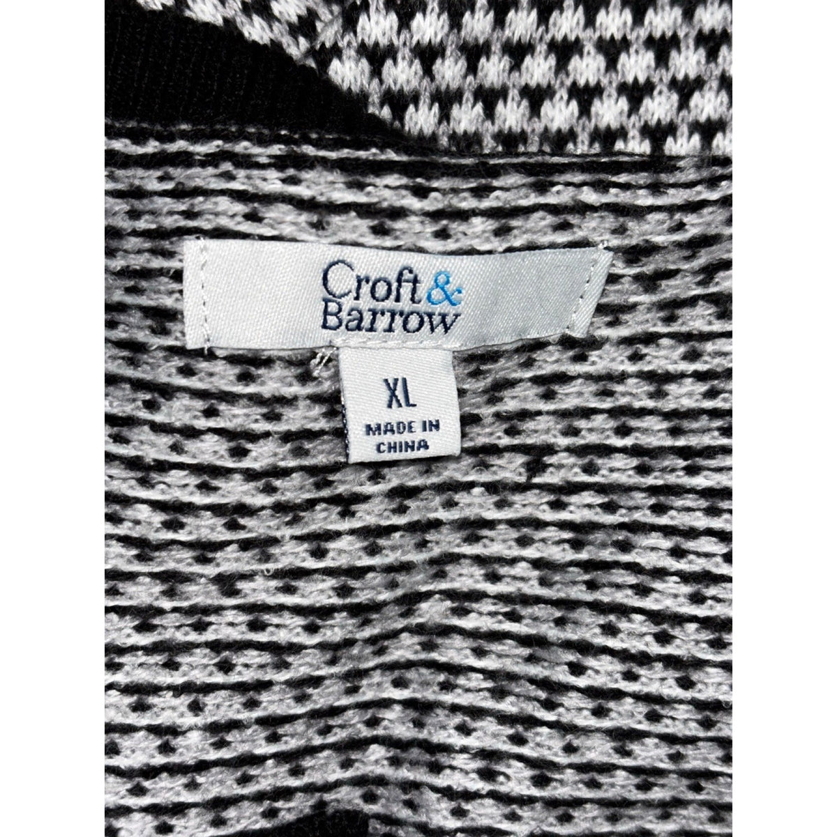 Croft & Barrow XL Black White Striped Cardigan Sweater Womens Casual Preppy Boho