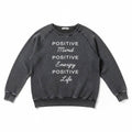 Miken Flow Womens L Gray Positive Mind Energy Life Graphic Sweatshirt Casual