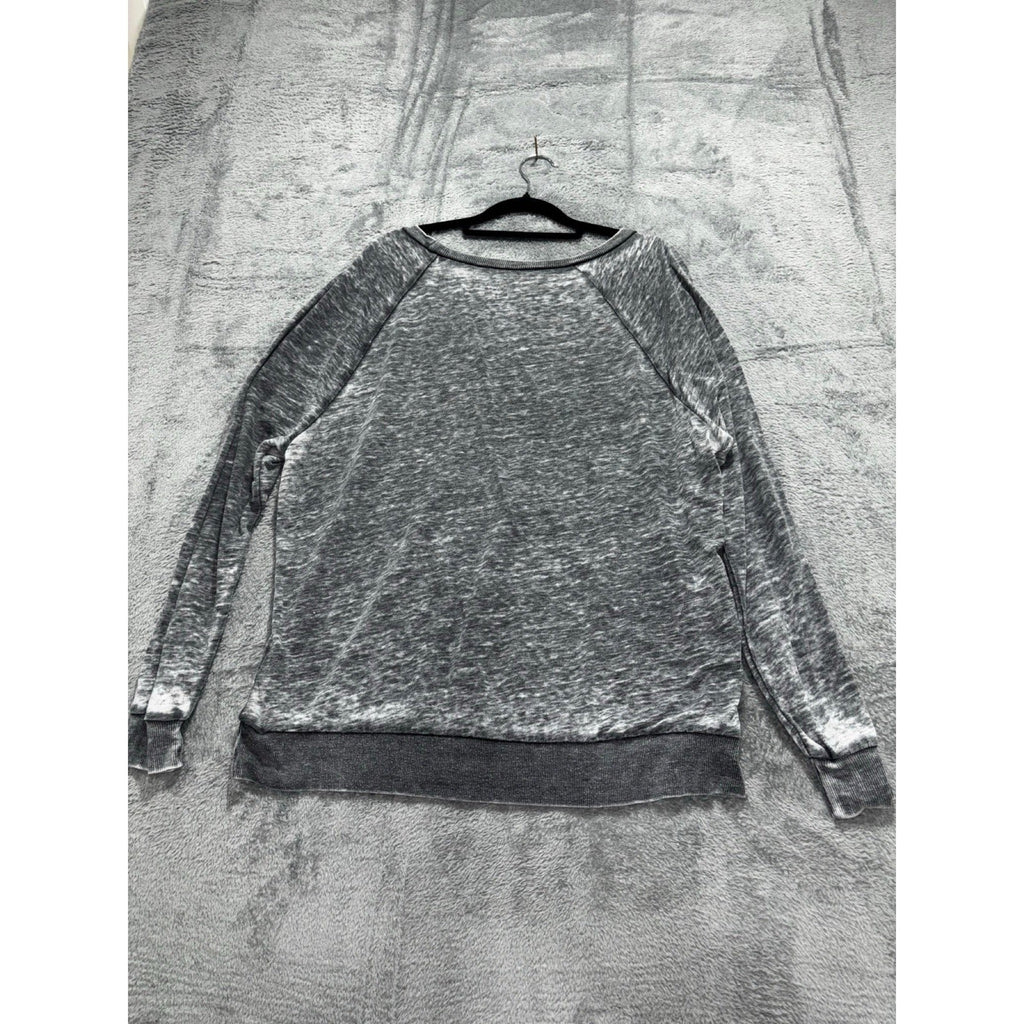 Miken Flow Womens L Gray Positive Mind Energy Life Graphic Sweatshirt Casual