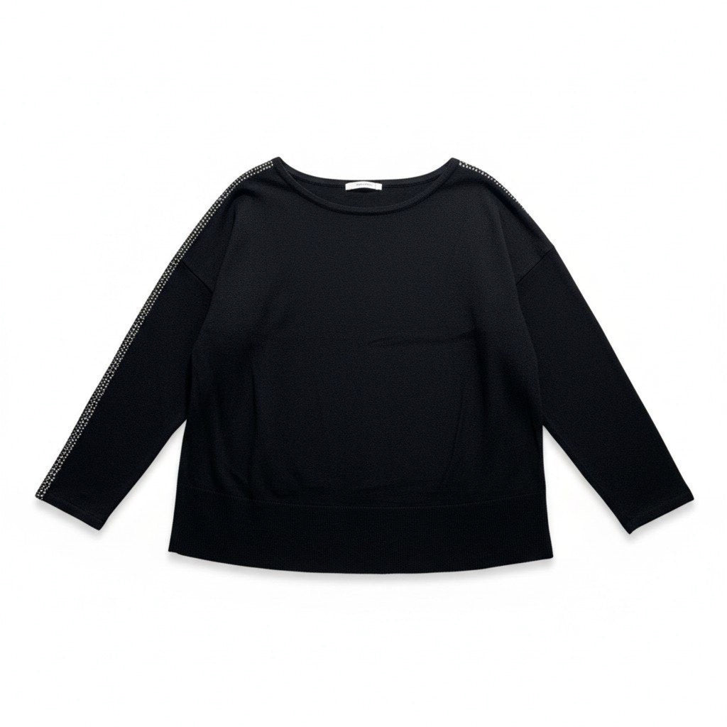 99 Jane Street XL Black Womens Embellished Pullover Sweater Casual Cozy