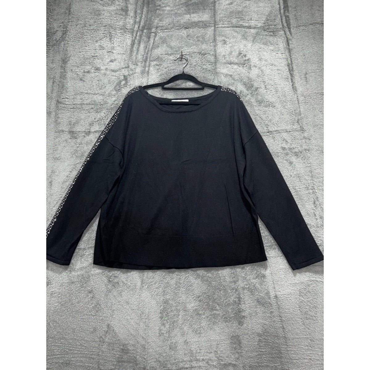 99 Jane Street XL Black Womens Embellished Pullover Sweater Casual Cozy