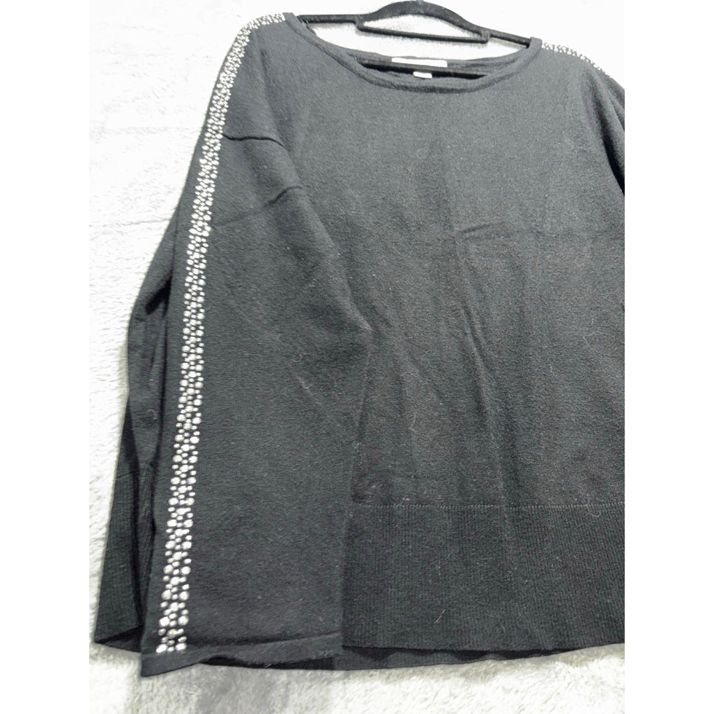99 Jane Street XL Black Womens Embellished Pullover Sweater Casual Cozy