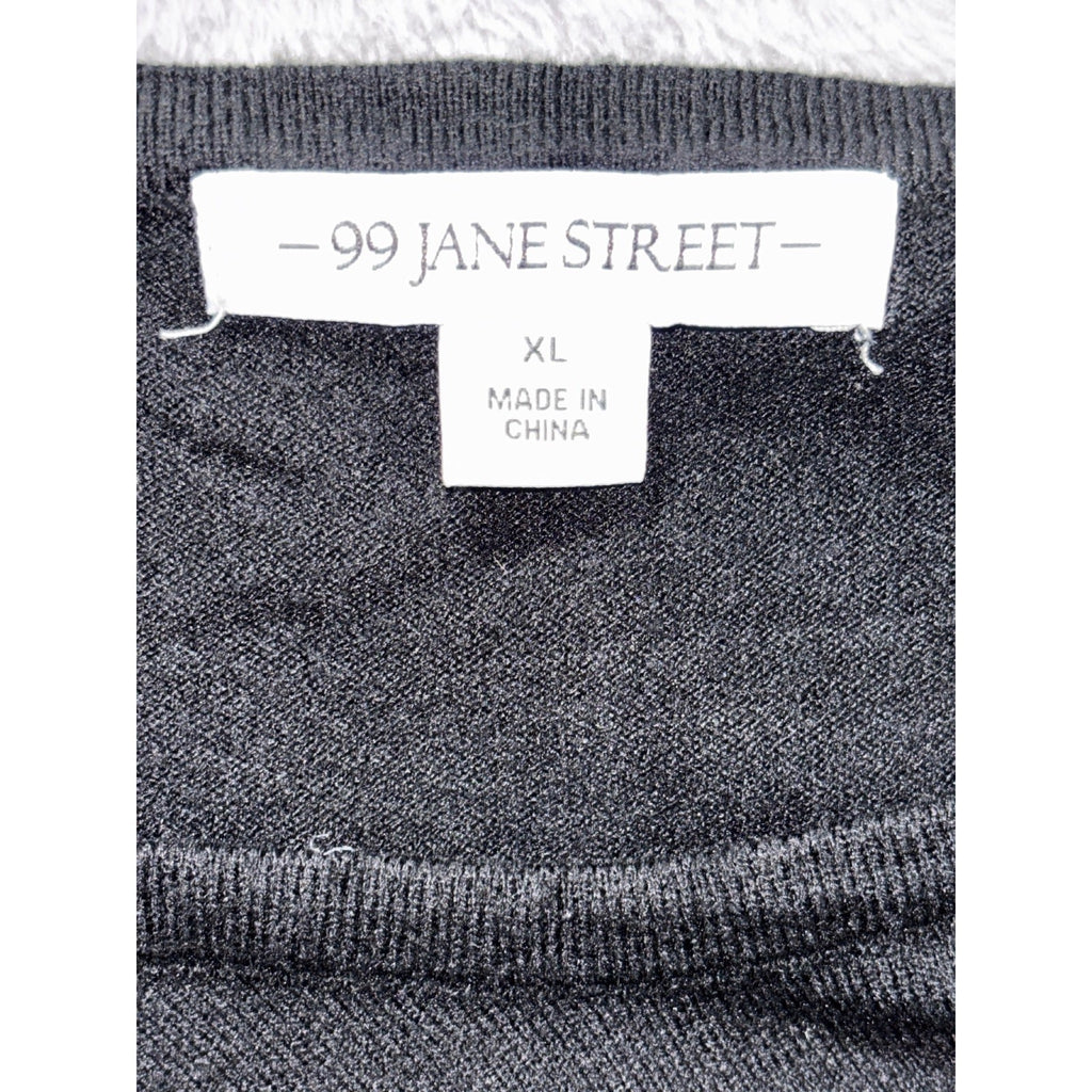 99 Jane Street XL Black Womens Embellished Pullover Sweater Casual Cozy