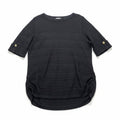 APT.9 XXL Black Textured Short Sleeve Blouse Womens Casual Coastal Top