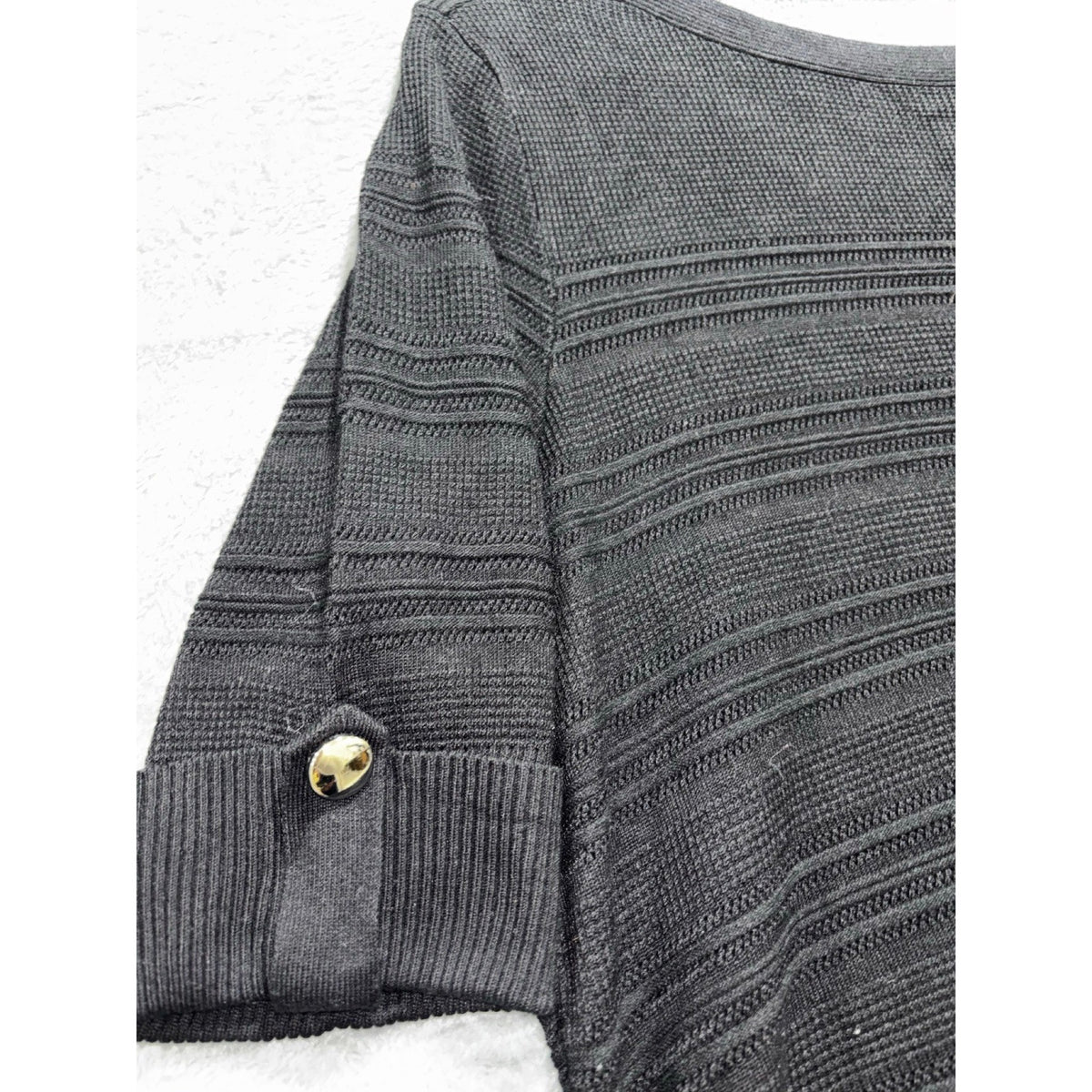 APT.9 XXL Black Textured Short Sleeve Blouse Womens Casual Coastal Top