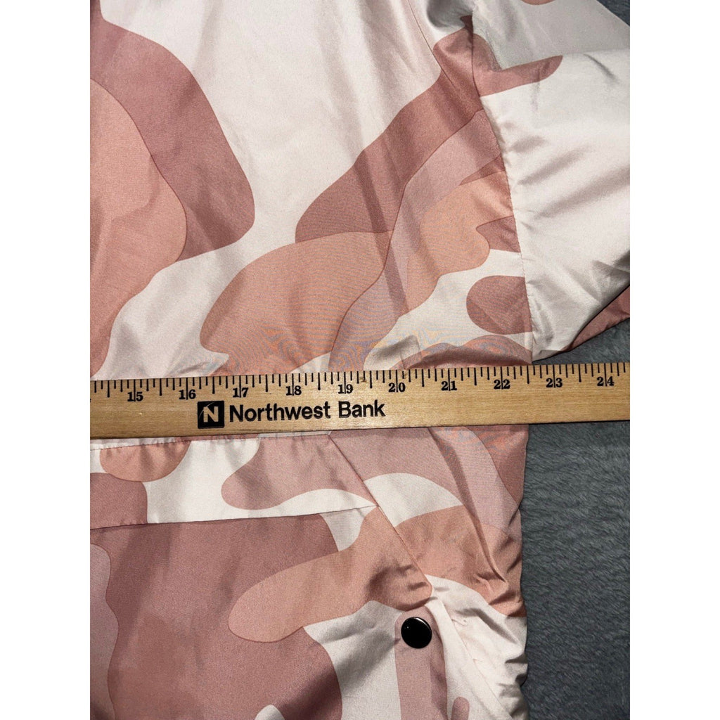 Forever 21 L Pink Tan Camo Windbreaker Jacket Womens Casual Athleisure Hooded