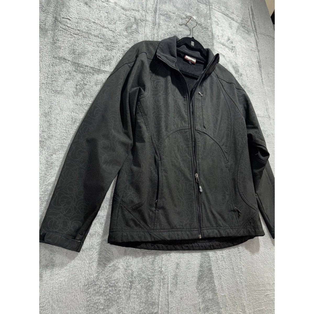 Double Diamond Womens L Black Softshell Jacket Full Zip Athletic Casual Outdoor