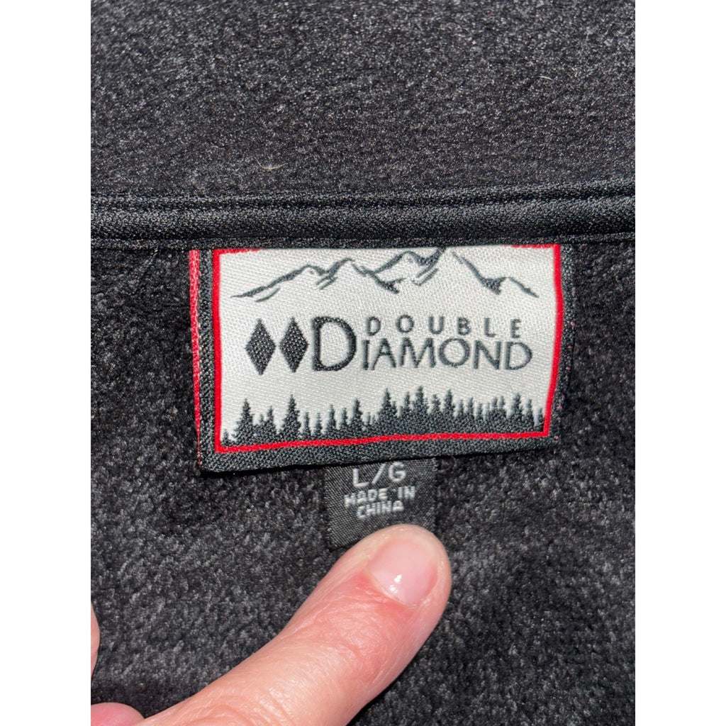 Double Diamond Womens L Black Softshell Jacket Full Zip Athletic Casual Outdoor