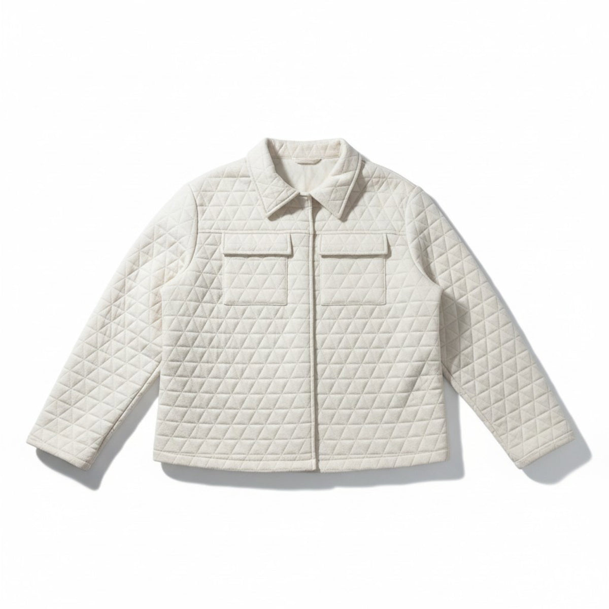 By Design XL Cream Quilted Shacket Jacket Womens Casual Cozy Boho