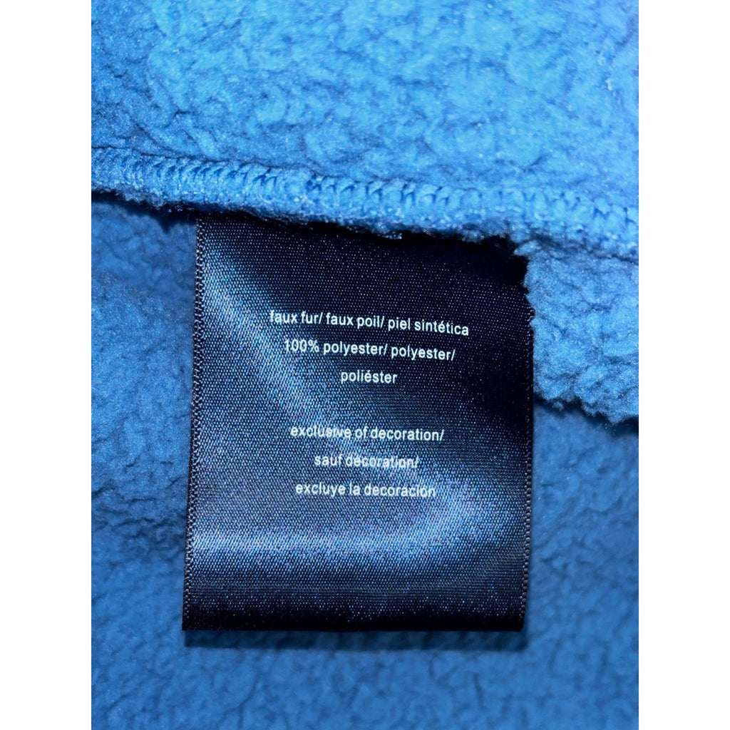 Tommy Hilfiger L Blue Sherpa Hoodie Womens Pullover Cozy Casual