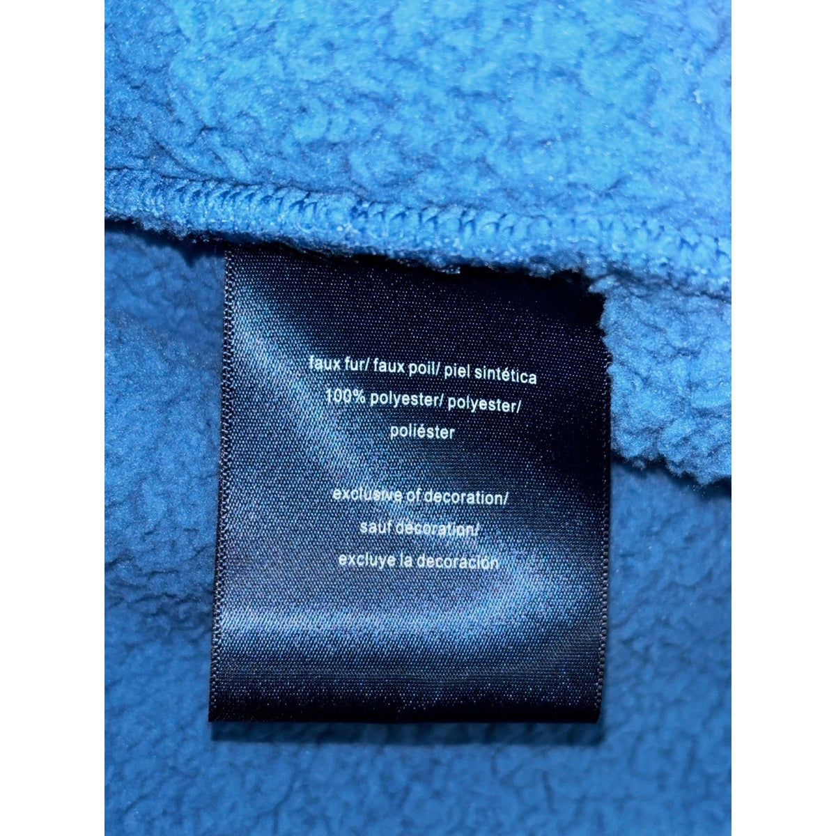 Tommy Hilfiger L Blue Sherpa Hoodie Womens Pullover Cozy Casual