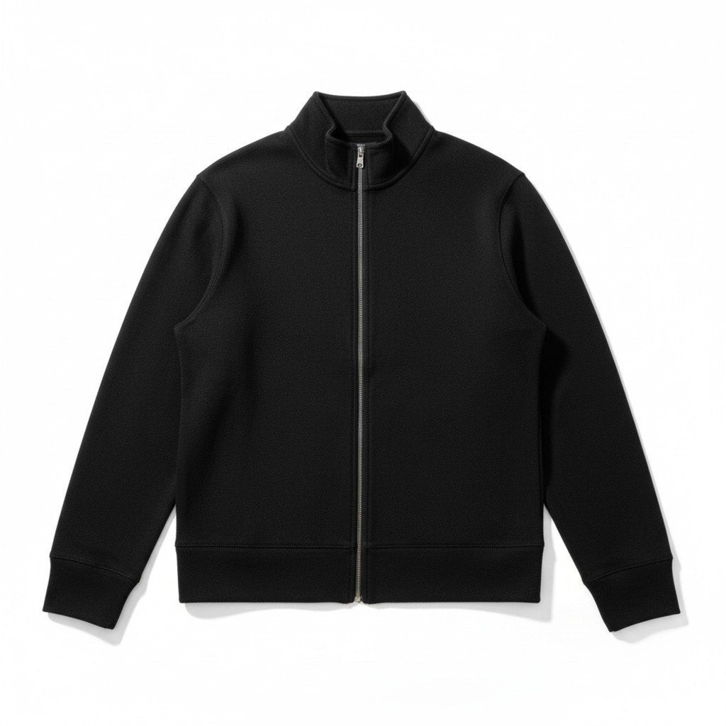 Banana Republic M Black Full Zip Mock Neck Jacket Womens Casual Athleisure NEW