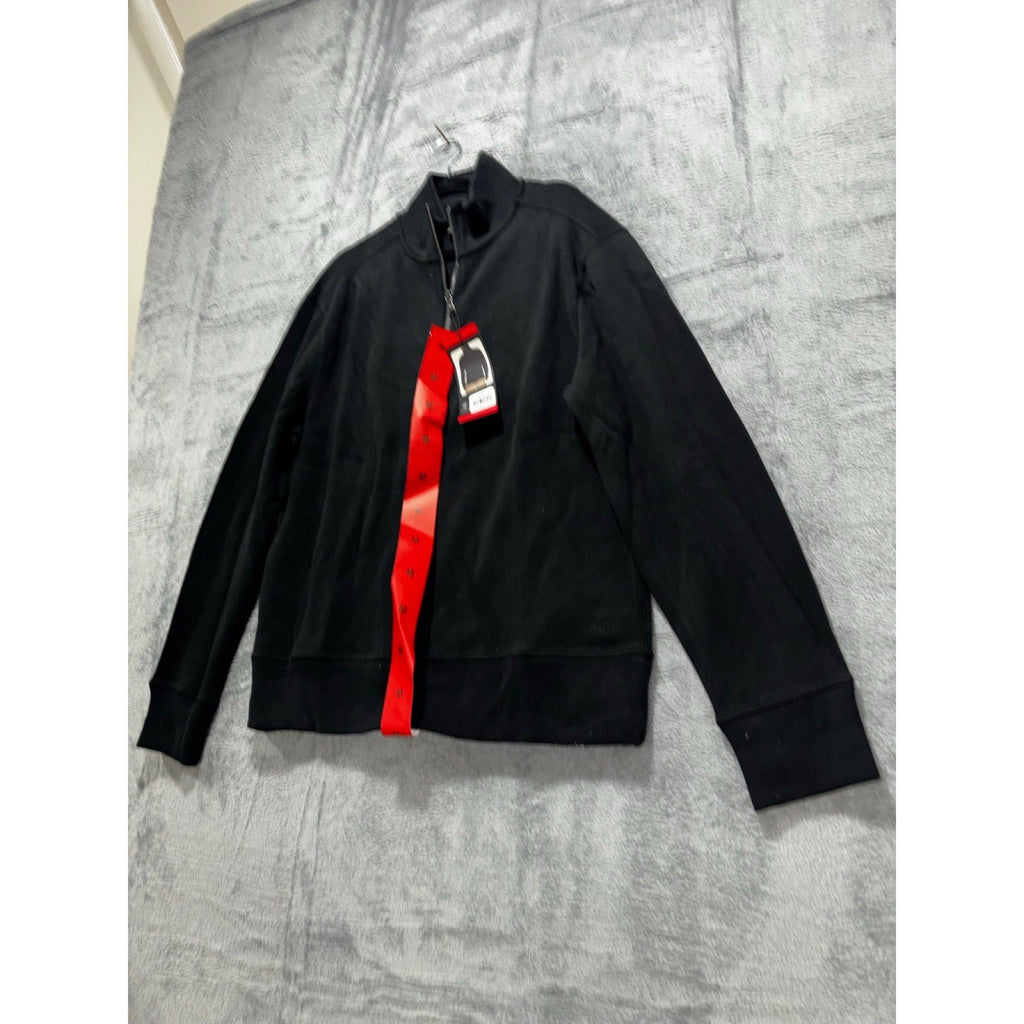 Banana Republic M Black Full Zip Mock Neck Jacket Womens Casual Athleisure NEW