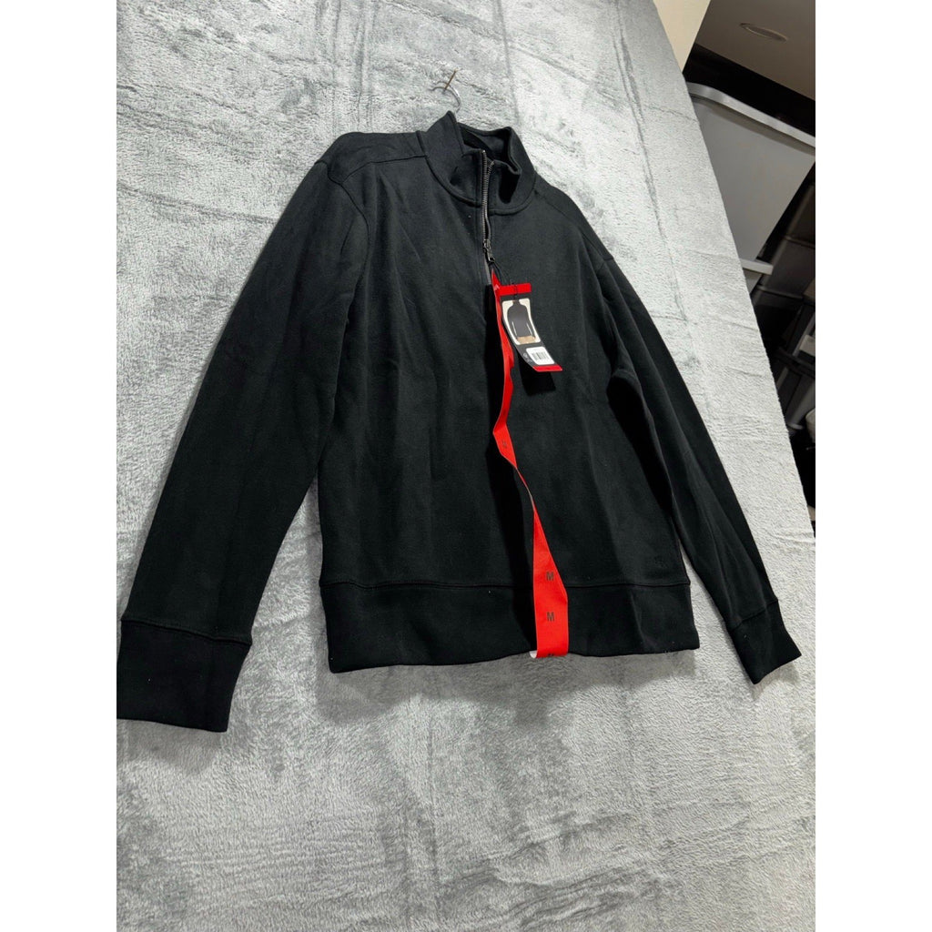 Banana Republic M Black Full Zip Mock Neck Jacket Womens Casual Athleisure NEW