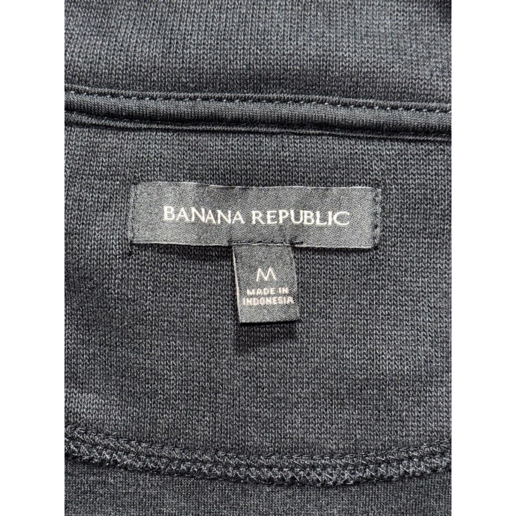 Banana Republic M Black Full Zip Mock Neck Jacket Womens Casual Athleisure NEW