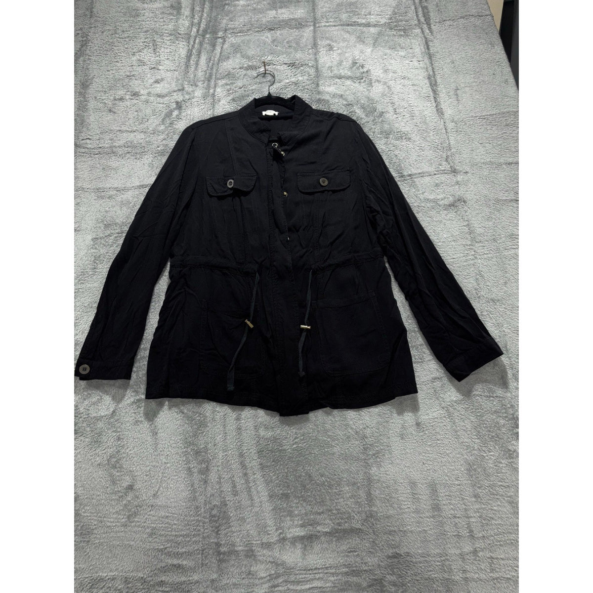 Westport L Black Utility Anorak Jacket Womens Casual Boho