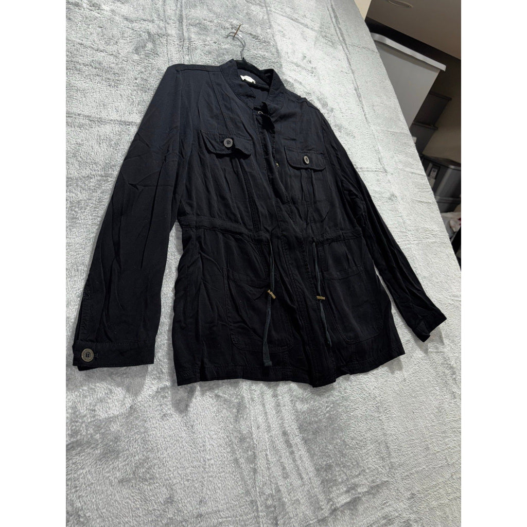 Westport L Black Utility Anorak Jacket Womens Casual Boho