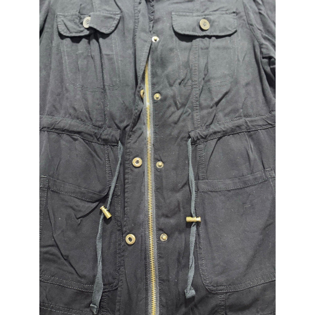 Westport L Black Utility Anorak Jacket Womens Casual Boho