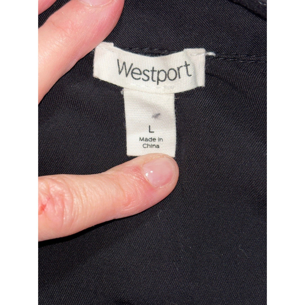 Westport L Black Utility Anorak Jacket Womens Casual Boho