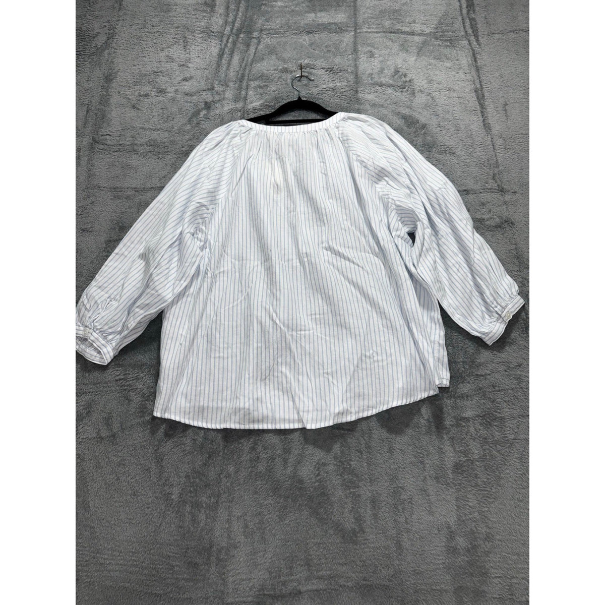 Levi's XL White Blue Striped Button Up Blouse Womens Boho Casual Top