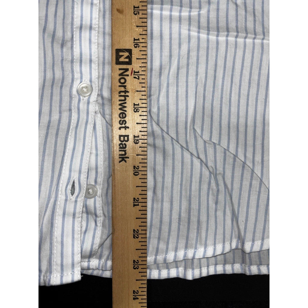 Levi's XL White Blue Striped Button Up Blouse Womens Boho Casual Top