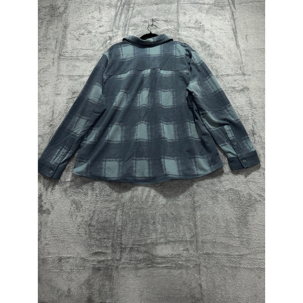 32 Degrees Heat XL Blue Plaid Fleece Shirt Womens Cozy Shacket