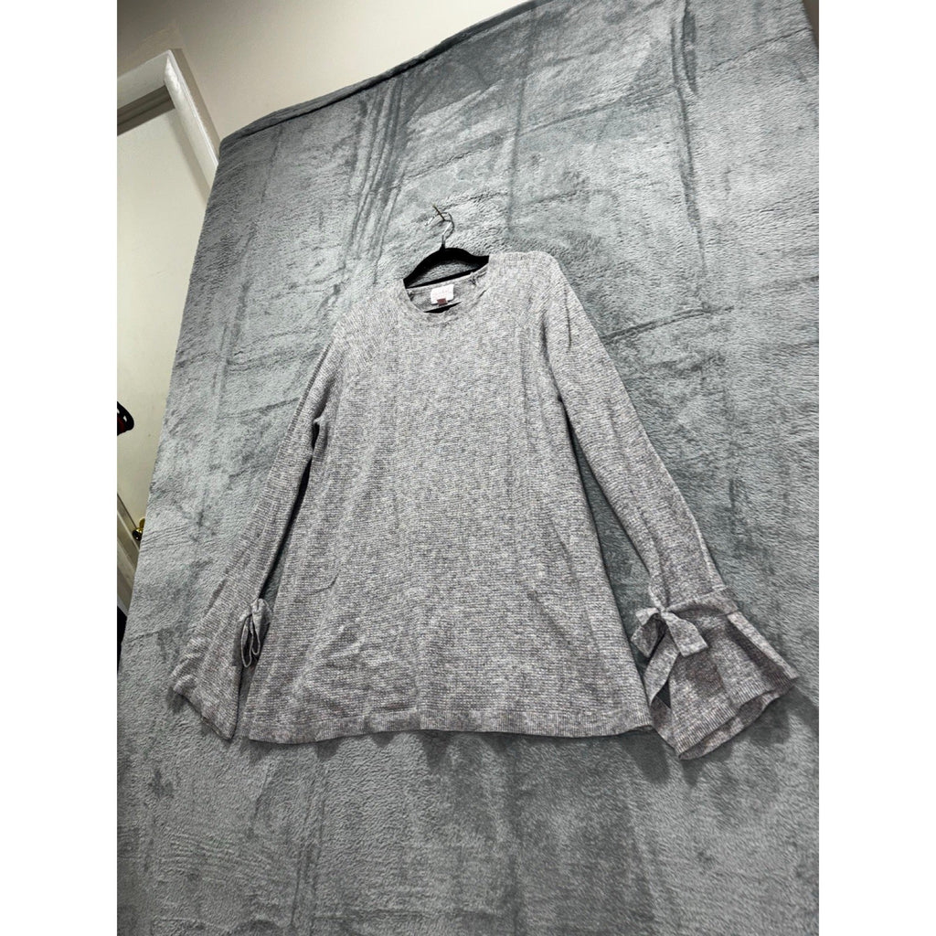 Isabel Maternity by Ingrid & Isabel L Gray Bell Sleeve Knit Sweater Womens Top