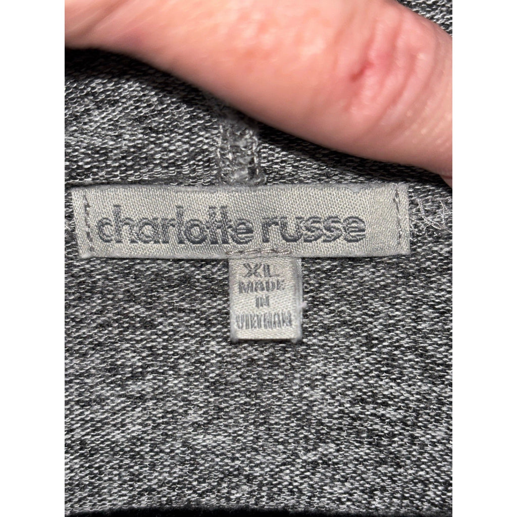 Charlotte Russe XL Gray Hoodie Womens Casual Cozy Sweatshirt Pullover