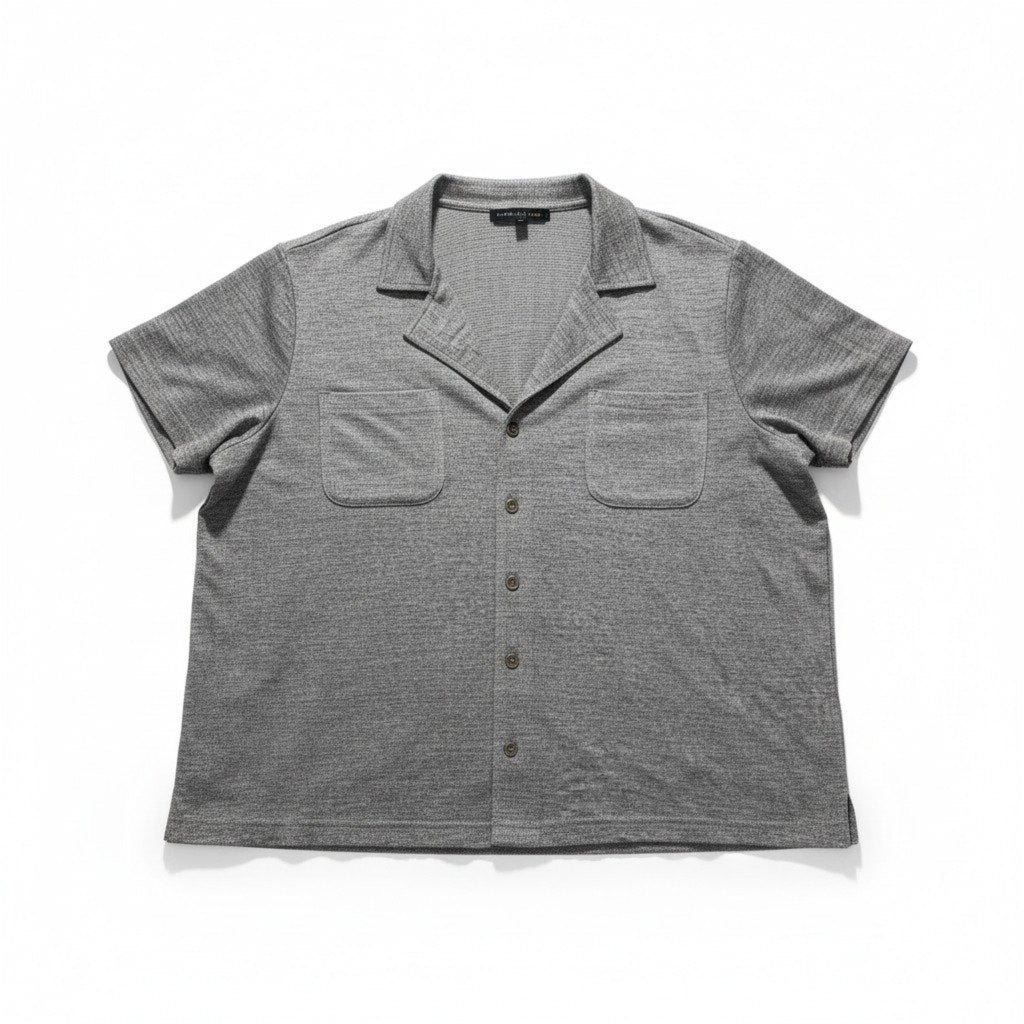 Jane + Delancey XL Gray Womens Button Up Shirt Short Sleeve Cozy Casual Top