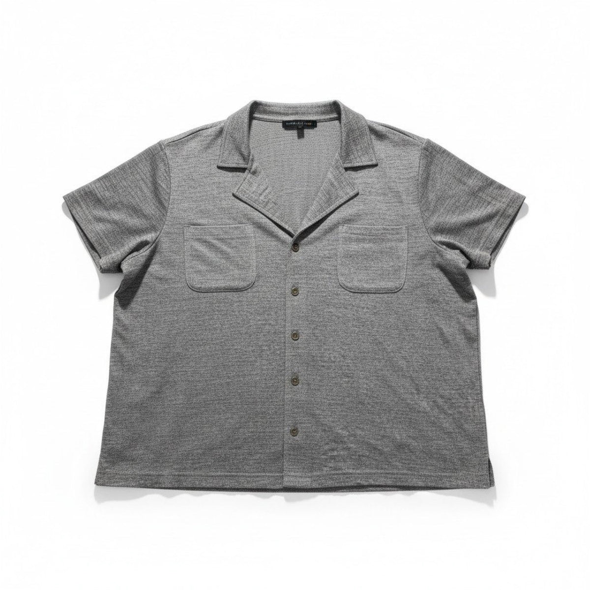 Jane + Delancey XL Gray Womens Button Up Shirt Short Sleeve Cozy Casual Top