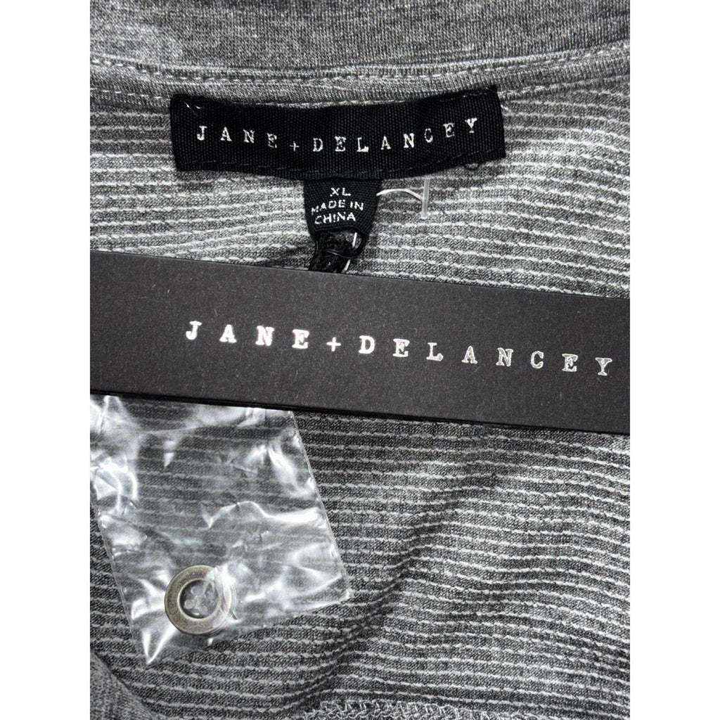 Jane + Delancey XL Gray Womens Button Up Shirt Short Sleeve Cozy Casual Top