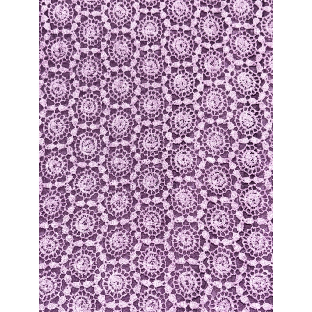 Democracy L Womens Lavender Crochet Lace Gauze Top Ruffle Sleeve Boho Blouse